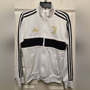 Adidas Juventus White/Gold Track Jacket 3 Black Stripes Ronaldo Men Small